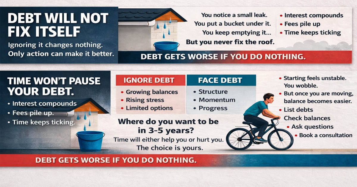 debt does not go away, do not ignore debt, debt counsellor will help